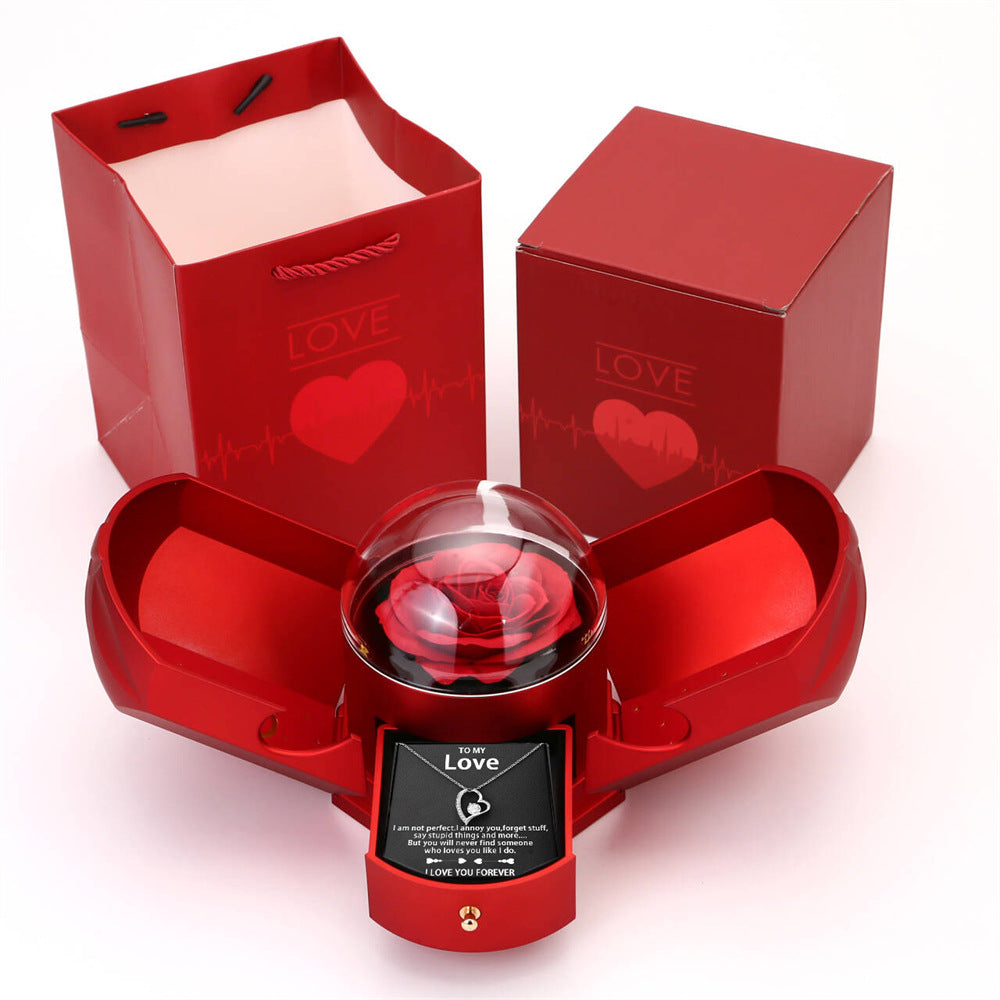 Valentine’s Rose Jewelry Box – Angel Wings & Drawer Gift