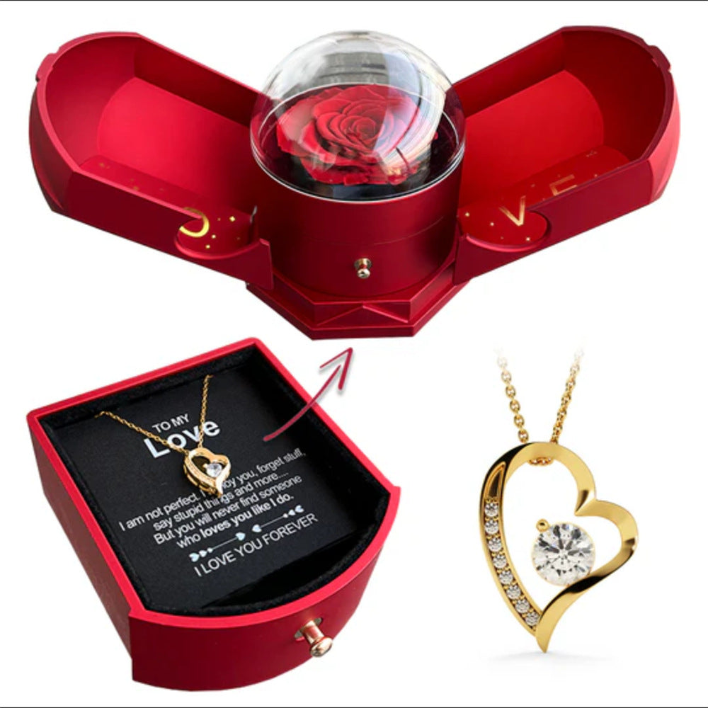 Valentine’s Rose Jewelry Box – Angel Wings & Drawer Gift
