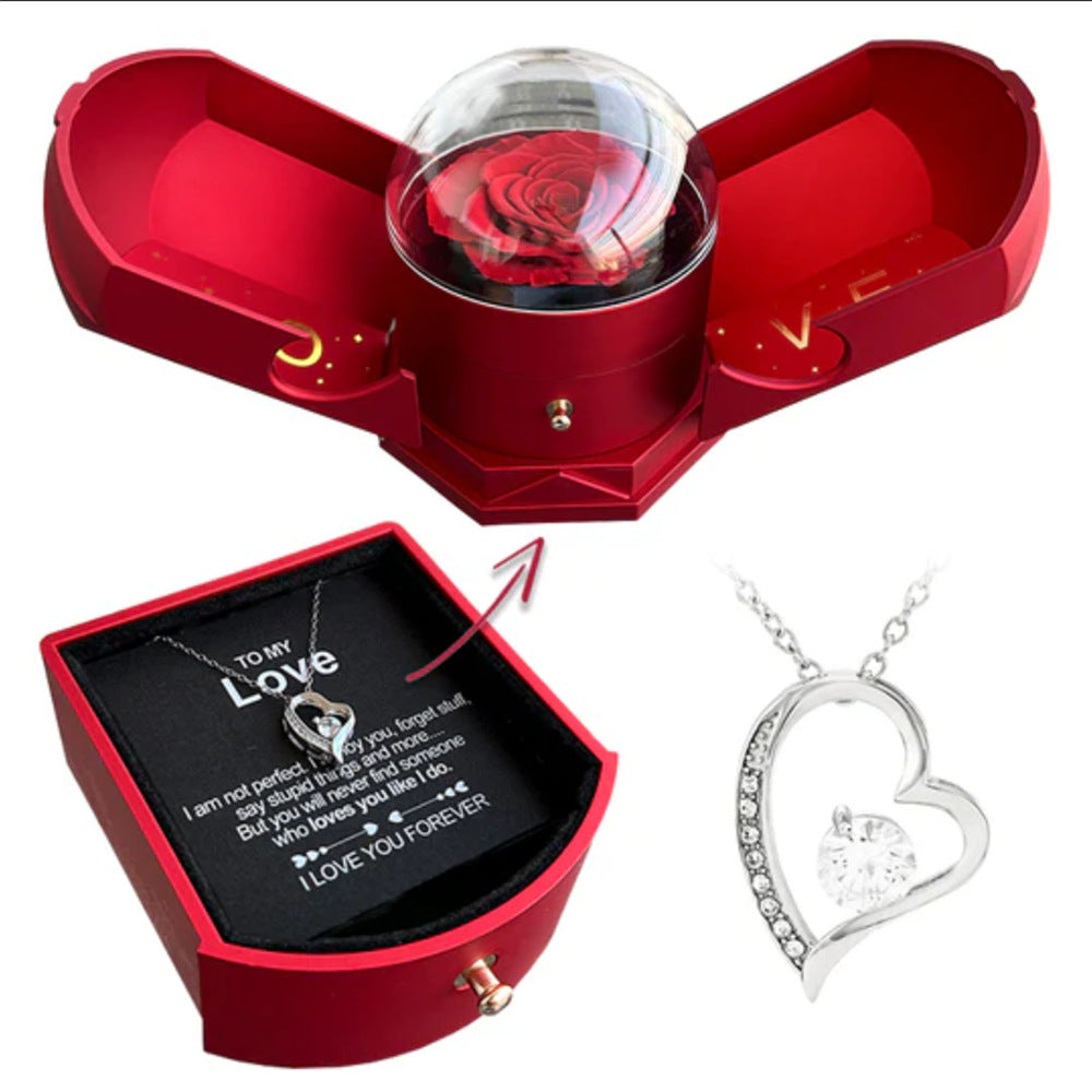 Valentine’s Rose Jewelry Box – Angel Wings & Drawer Gift