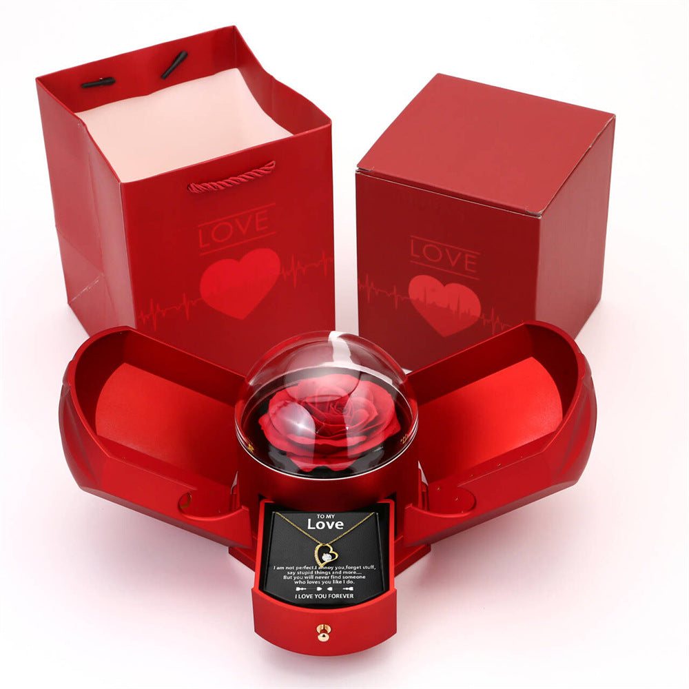 Valentine’s Rose Jewelry Box – Angel Wings & Drawer Gift
